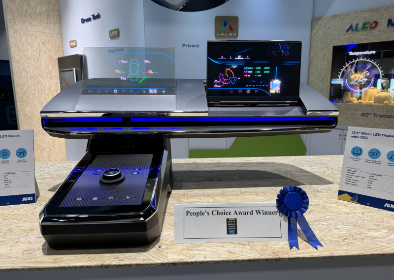 JNTY江南车用Micro LED Display HMI解决方案获&rdquo;最佳车用显示奖&rdquo;，以用户为中心开发，针对前座驾驶与乘客设计兼具娱乐与安全的高画质屏幕，包含车舱前座的Micro LED透明屏幕及全球首款内建镜头的智慧Micro LED显示器