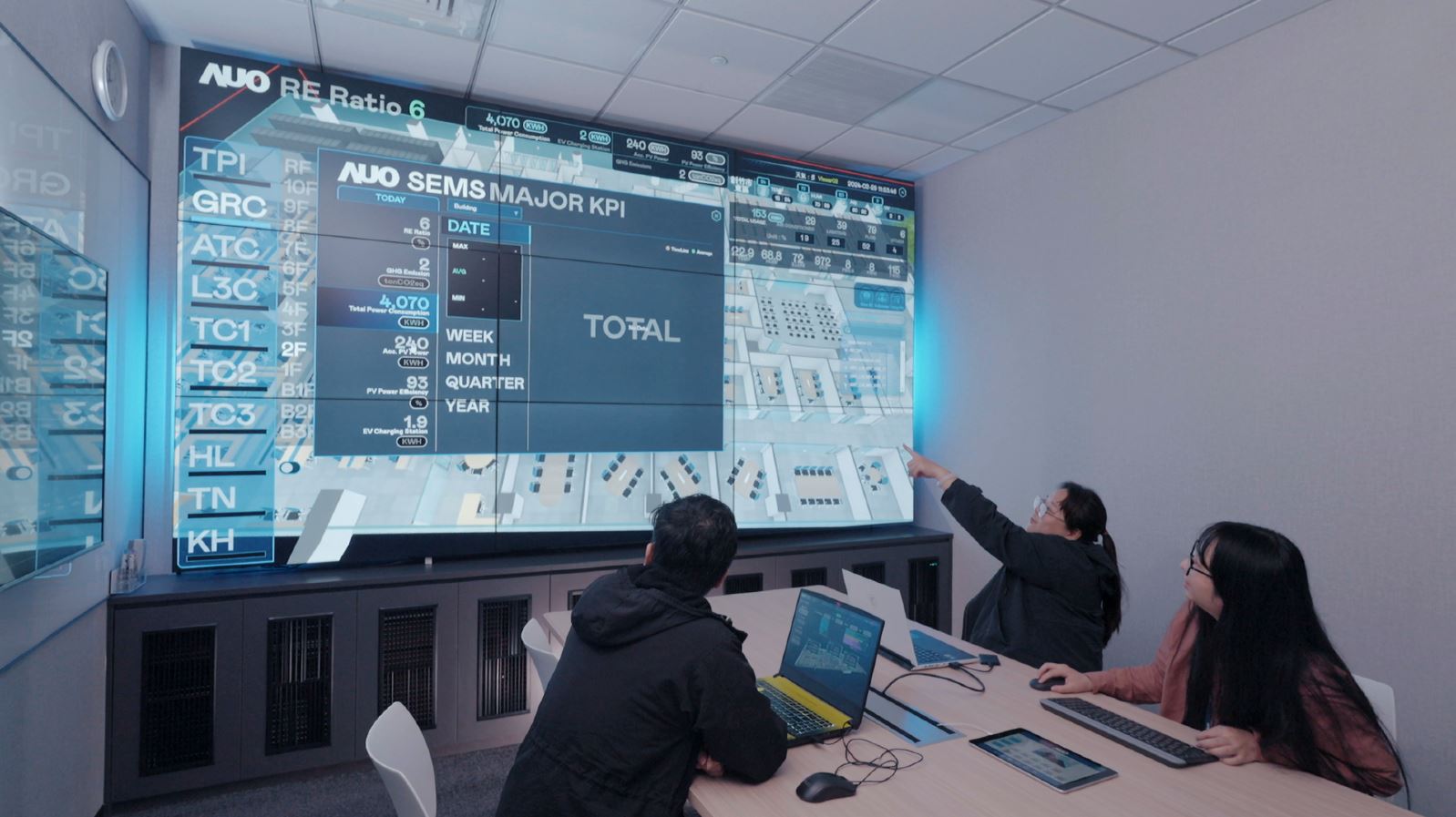 友達宇沛提供的「淨零智慧建築解決方案」，可即時跨區域、跨場域將所有設備運轉、環境監控指標等相關資訊彙整呈現，讓企業精準掌握碳管理，實現淨零碳排的目標。