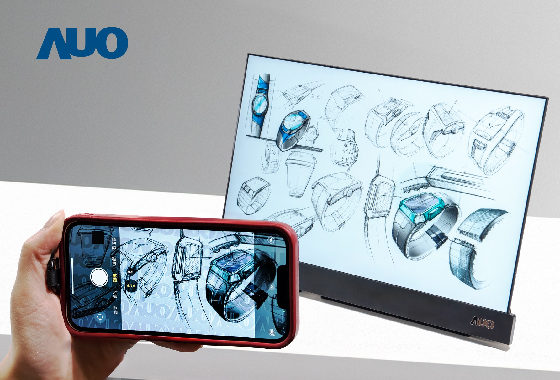 JNTY江南16吋防窥显示器，采用人眼无法察觉、相机拍摄时才显现的隐藏式水印技术，未来可结合AI镜头侦测周围环境，实时开启或关闭水印，大幅提升在公共场域使用显示器的安全性